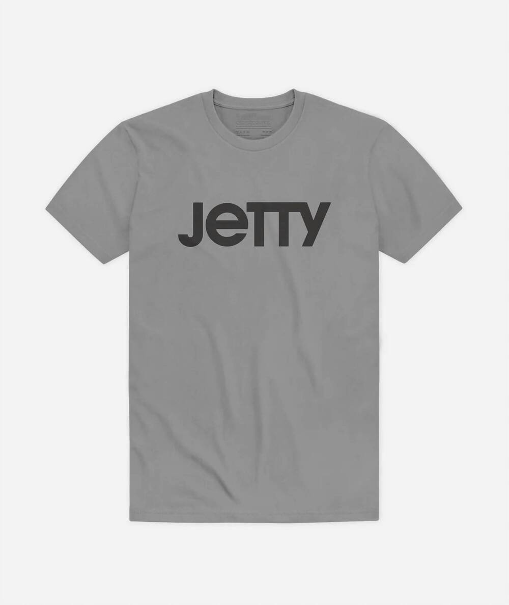 NEW JETTY men's logo short sleeve tee in grey